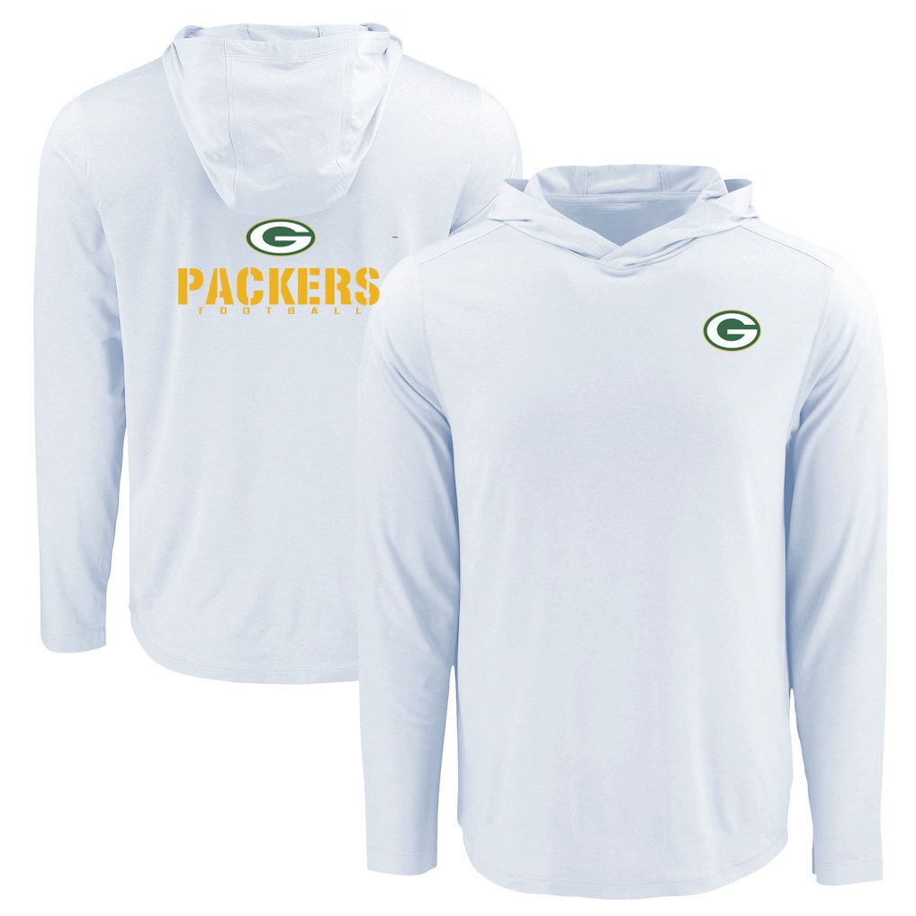 Men 2026 NFL Green Bay Packers Hooded long sleeved T-shirt white 05